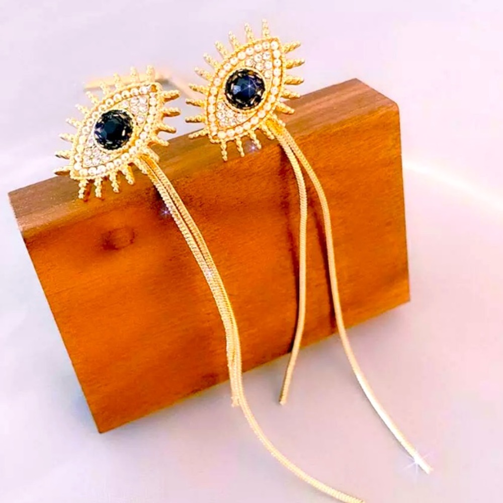 Cubic Zirconia Eye Earrings